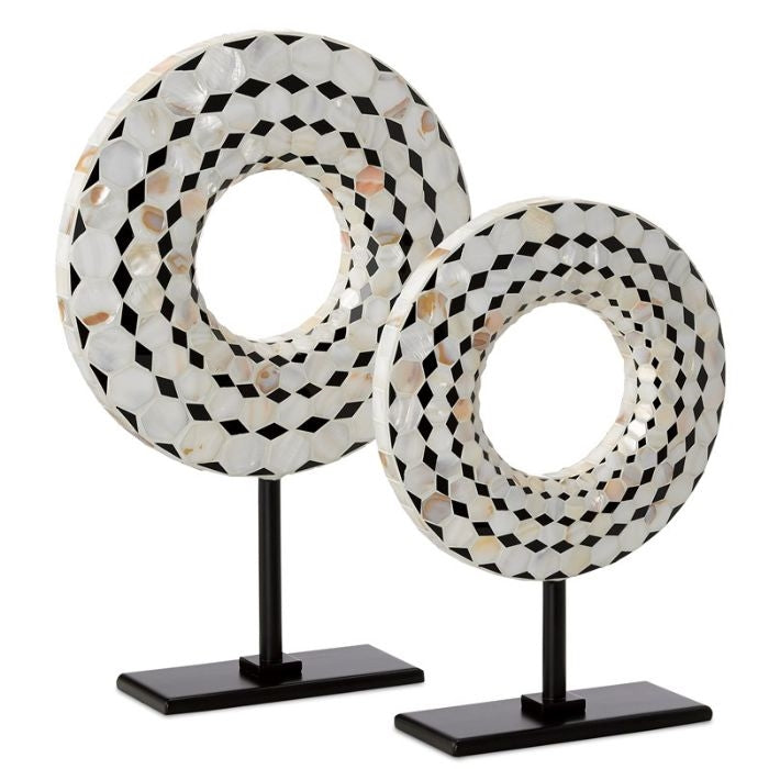 mother of pearl glass disc round stand modern
