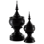offering bowl black lacquered bamboo smooth