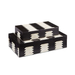 decor box set rectangle black ivory bone wood arrow