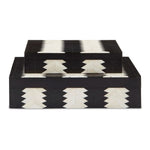 decor box set rectangle black ivory bone wood arrow