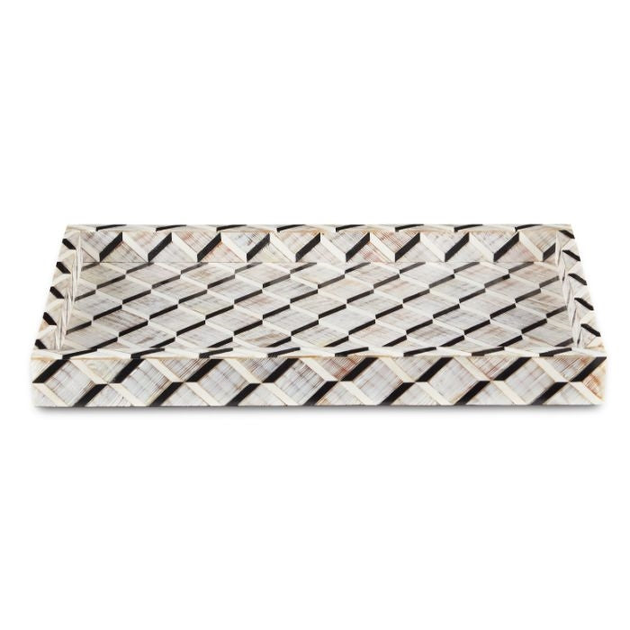 decor tray rectangle faux horn wood