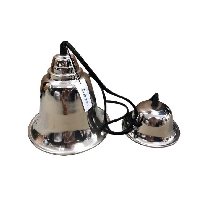 aluminum scalloped pendant nickel black cord