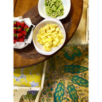 vinyl floor mat rug runner cloth vintage flowers yellow aqua teal green