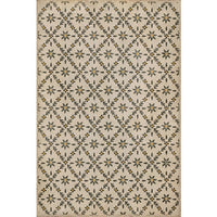 vinyl floor mat flower tile pattern tan yellow