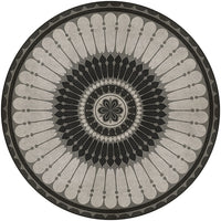 vinyl floor mat round tile pattern black gray