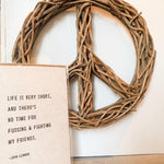 Unique wood peace sign decor - 2