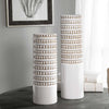 ceramic vase set off white glaze textured