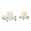candle holders crystal block brass legs