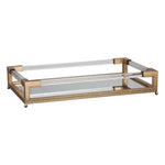 acrylic gold beveled mirror tray decor handles