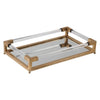 acrylic gold beveled mirror tray decor handles