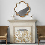 gold branches fireplace screen