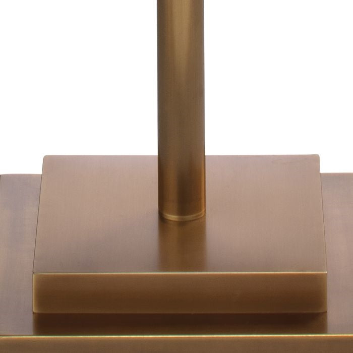 antiqued brass finished metal floor lamp slender contemporary