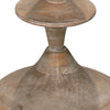 natural wood waxed shapely floor lamp linen shade