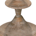 natural wood waxed shapely floor lamp linen shade