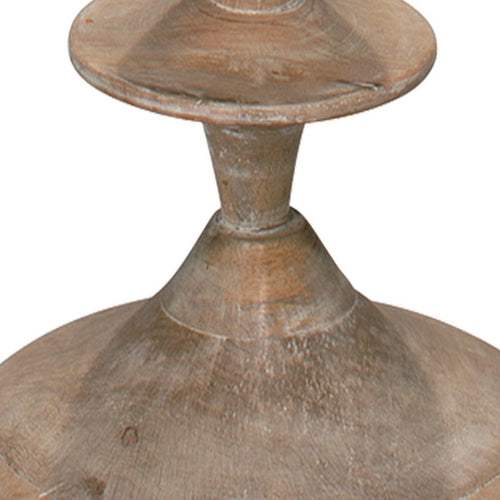 natural wood waxed shapely floor lamp linen shade