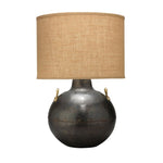 round gunmetal gray kettle table lamp