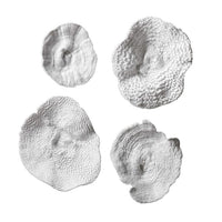 sea coral wall decor white coastal set of four