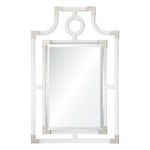 Unique white and polished nickel wall mirror
