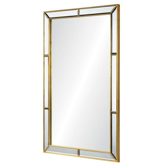 rectangle wall mirror silver leaf distressed