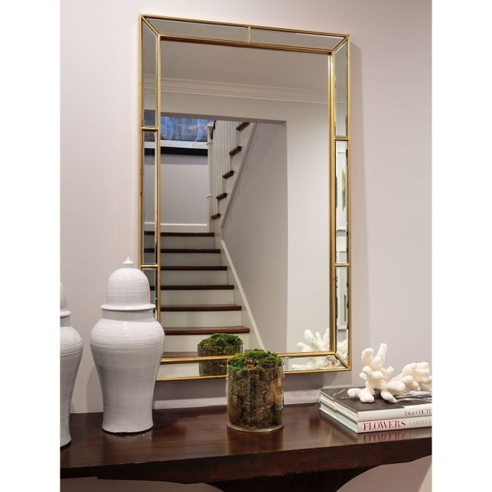 rectangle wall mirror silver leaf distressed