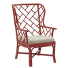 rattan wing chair red dining occasional