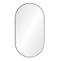 oval stainless steel mirror black nickel
