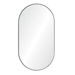 oval stainless steel mirror black nickel