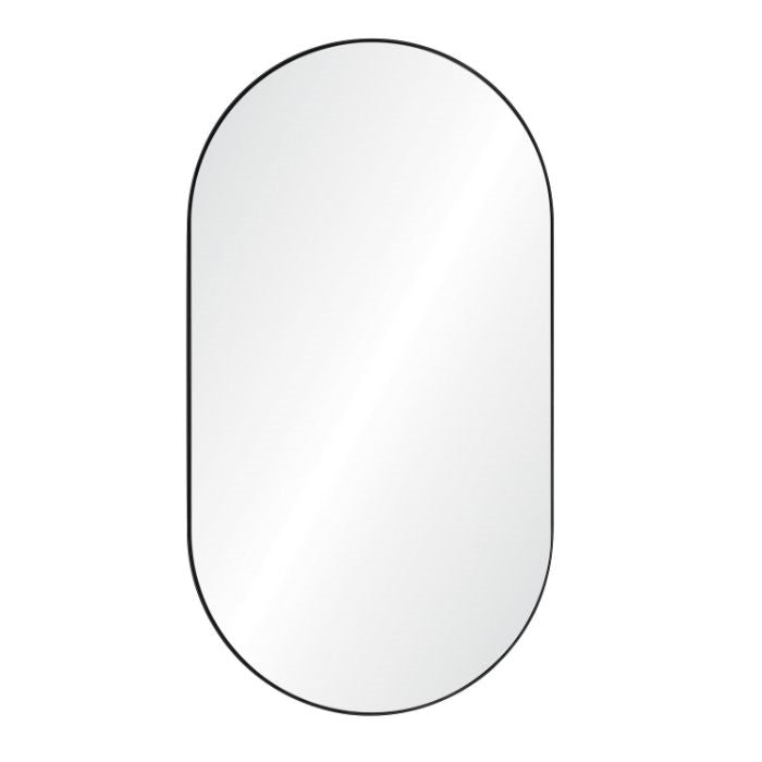 oval stainless steel mirror black nickel