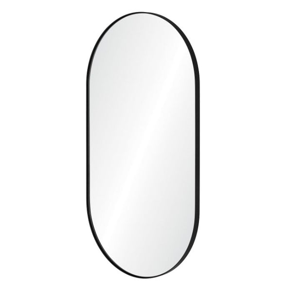 oval stainless steel mirror black nickel