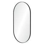 oval stainless steel mirror black nickel