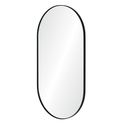oval stainless steel mirror black nickel