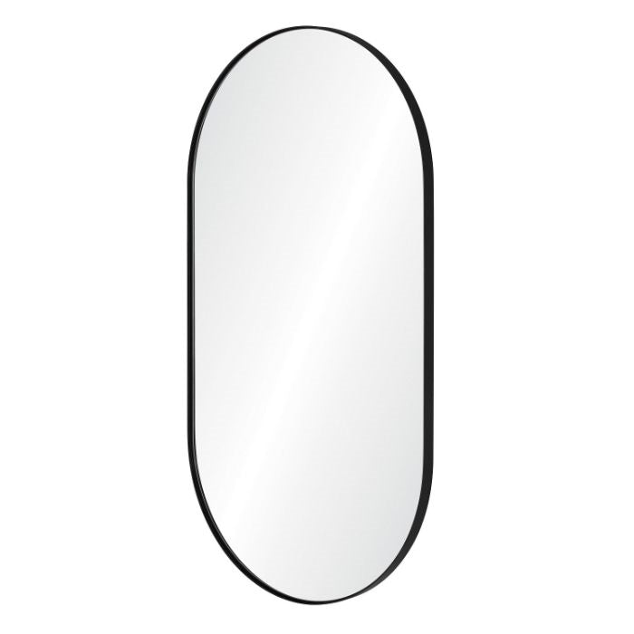 oval stainless steel mirror black nickel