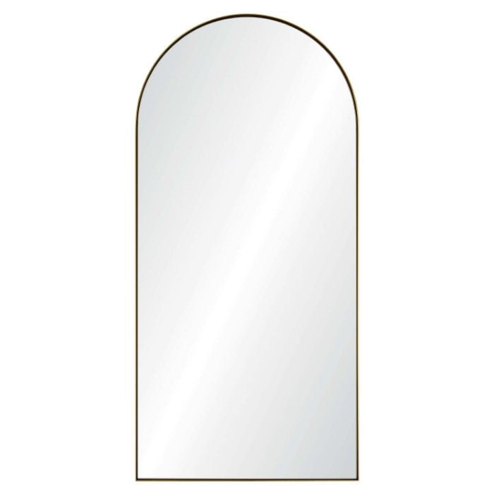 round top wall mirror brass