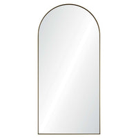 round top wall mirror brass