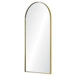 round top wall mirror brass