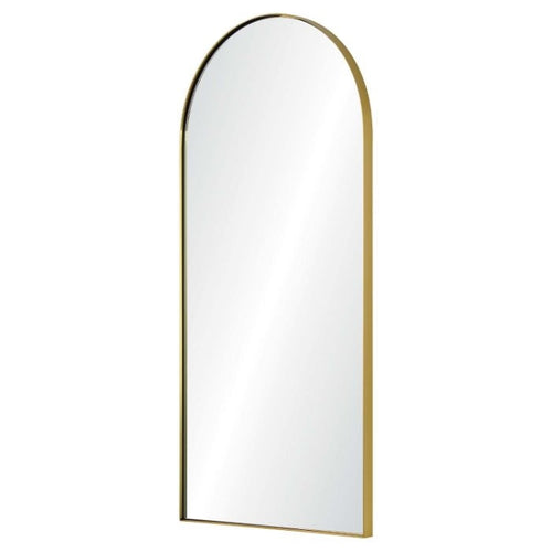 round top wall mirror brass