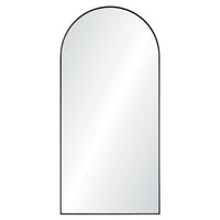 round top wall mirror black nickel