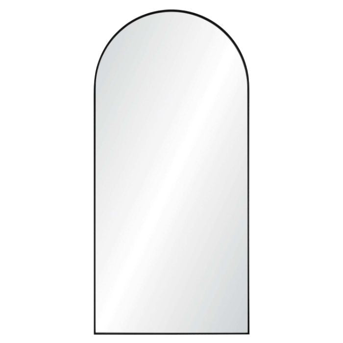 round top wall mirror black nickel