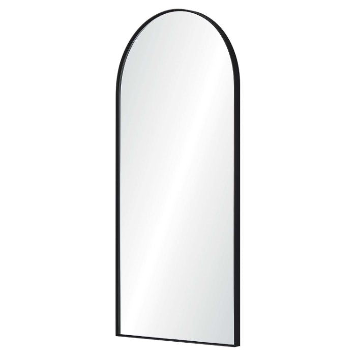 round top wall mirror black nickel