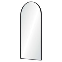 round top wall mirror black nickel