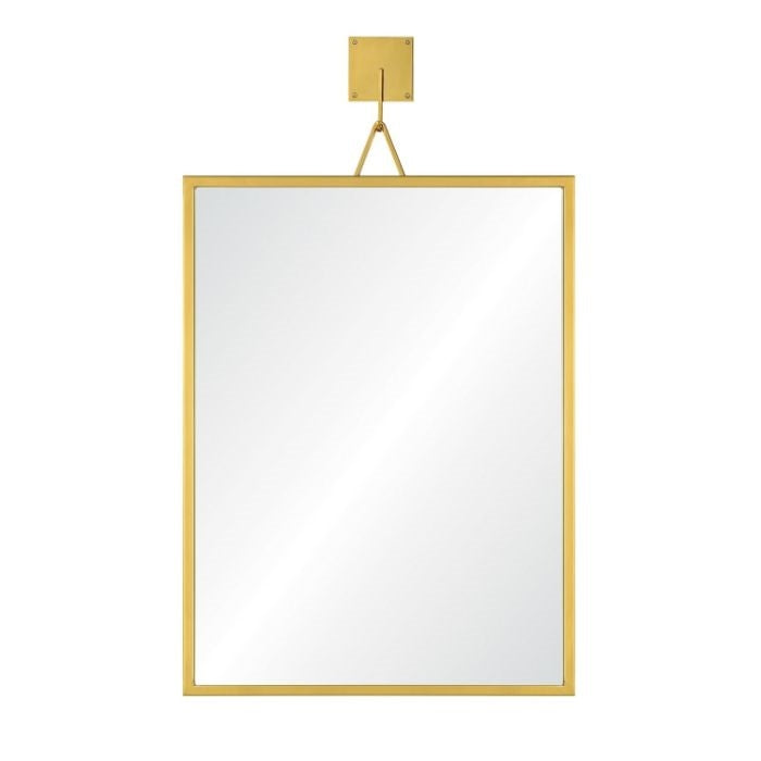 brass mounted wall mirror rectangle