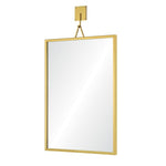 brass mounted wall mirror rectangle