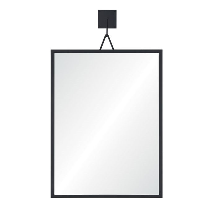 black nickel mounted wall mirror rectangle