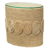 hand-wrapped rope oval accent table