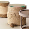 hand-wrapped rope oval accent table