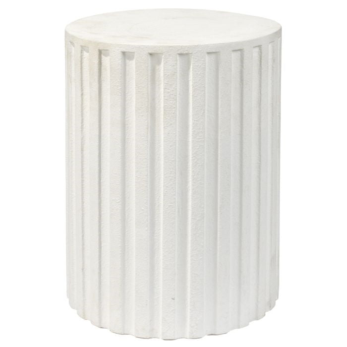 concrete round side table natural cement white