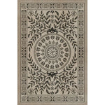 black tan medallion tile lay flat vinyl rug