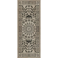 black tan medallion tile lay flat vinyl rug