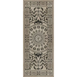 black tan medallion tile lay flat vinyl rug