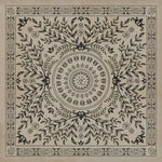 black tan medallion tile lay flat vinyl rug